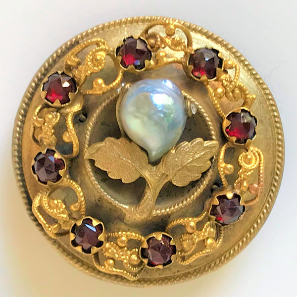 Antique Gold-Plated Pinchbeck Brooch
