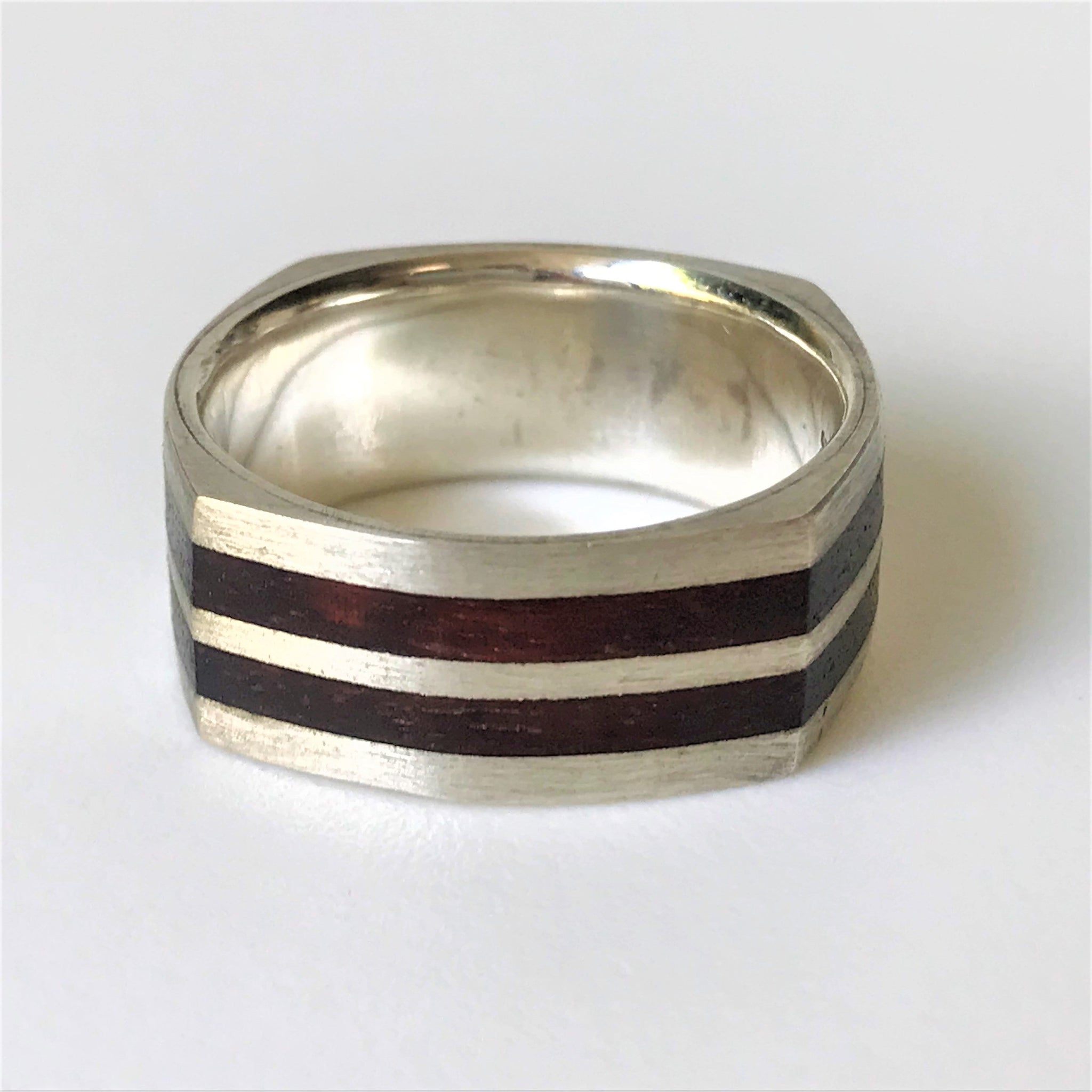 Sterling Silver and Kakula Wood Ring
